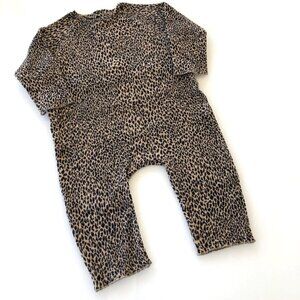 Frugoo Beige Leopard Knit Romper